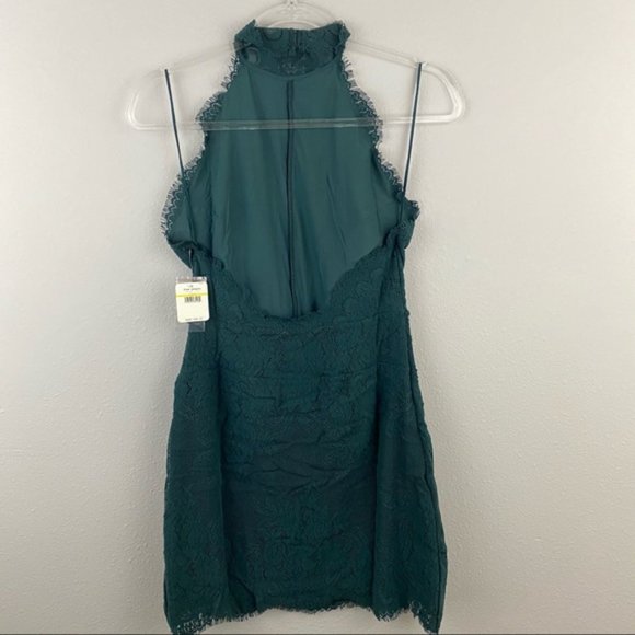 Free People • Harper Shift Lace high Neck Halter Green Dress. Medium. NWT - Picture 4 of 5